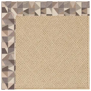 Creative Concepts-Cane Wicker Geo Bronze Rectangle Rug - 6\' x 6\'