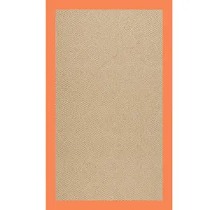 Creative Concepts-Cane Wicker Canvas Tangerine Rectangle Rug - 6\' x 6\'