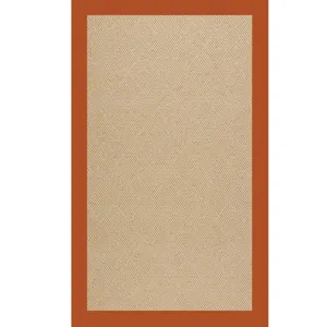 Creative Concepts-Cane Wicker Canvas Rust Rectangle Rug - 5\' x 8\'