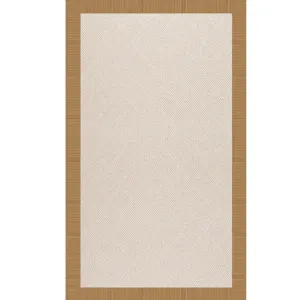 Creative Concepts-White Wicker Dupione Bamboo Rectangle Rug - 4\' x 4\'