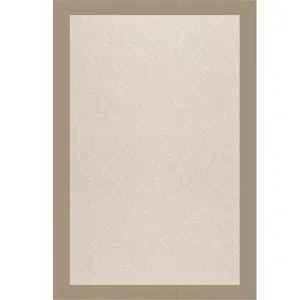 Creative Concepts-White Wicker Canvas Linen Rectangle Rug - 2\' x 3\'