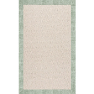 Creative Concepts-White Wicker Rave Spearmint Rectangle Rug