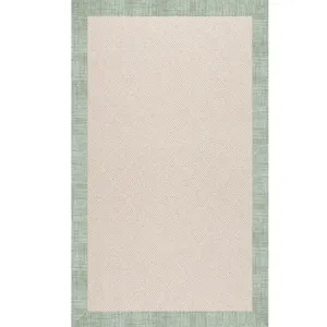 Creative Concepts-White Wicker Rave Spearmint Rectangle Rug - 3\' x 5\'