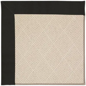 Creative Concepts-White Wicker Canvas Black Runner Rug - 2\'6\" x 8\'6\"