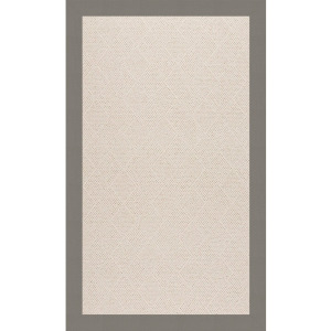 Creative Concepts-White Wicker Canvas Charcoal Rectangle Rug - 8' x 8'