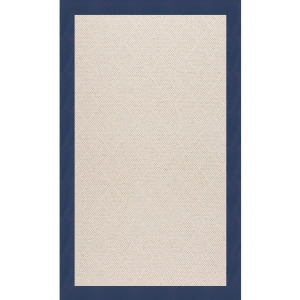 Creative Concepts-White Wicker Canvas Navy Rectangle Rug