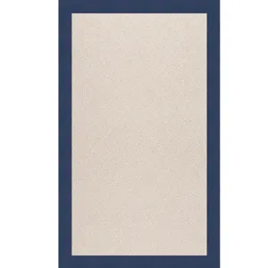 Creative Concepts-White Wicker Canvas Navy Rectangle Rug - 2\' x 3\'