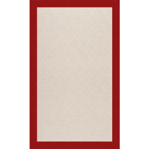 Creative Concepts-White Wicker Canvas Jockey Red Rectangle Rug - 8' x 8'