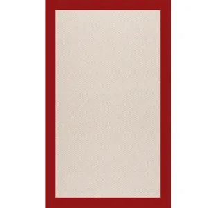 Creative Concepts-White Wicker Canvas Jockey Red Rectangle Rug - 12\' x 12\'