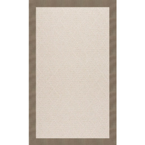 Creative Concepts-White Wicker Canvas Taupe Rectangle Rug