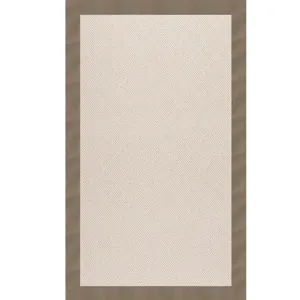 Creative Concepts-White Wicker Canvas Taupe Rectangle Rug - 6\' x 6\'