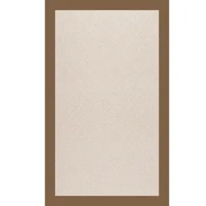 Creative Concepts-White Wicker Canvas Cocoa Rectangle Rug - 4\' x 6\'