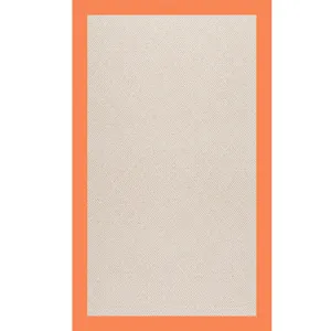 Creative Concepts-White Wicker Canvas Tangerine Rectangle Rug - 4\' x 6\'