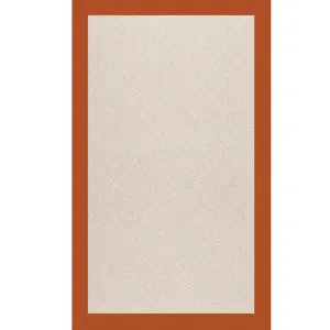 Creative Concepts-White Wicker Canvas Rust Rectangle Rug - 10\' x 14\'