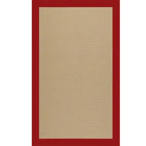 Creative Concepts-Sisal Canvas Jockey Red Rectangle Rug - 8\' x 8\'