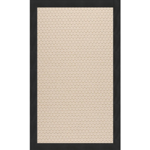 Creative Concepts-Beach Sisal Canvas Black Rectangle Rug