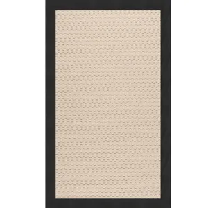 Creative Concepts-Beach Sisal Canvas Black Rectangle Rug - 2\' x 3\'