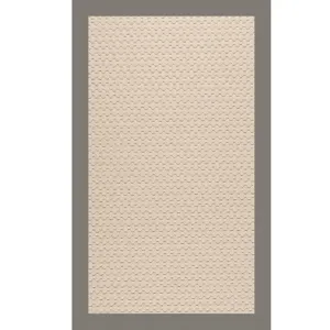 Creative Concepts-Beach Sisal Canvas Charcoal Rectangle Rug - 10\' x 10\'
