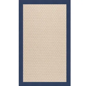 Creative Concepts-Beach Sisal Canvas Navy Rectangle Rug - 7\'9\" x 7\'9\"