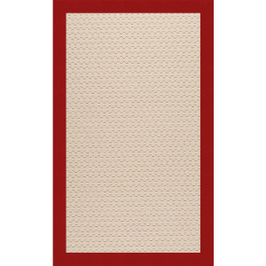 Creative Concepts-Beach Sisal Canvas Jockey Red Rectangle Rug