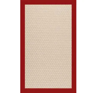 Creative Concepts-Beach Sisal Canvas Jockey Red Rectangle Rug - 6\' x 6\'