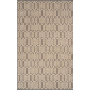 Petra Sand Black Rectangle Rug