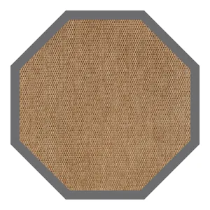 Islamorada-Basketweave Canvas Charcoal Octagon Rug