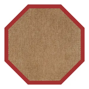 Islamorada-Basketweave Canvas Jockey Red Octagon Rug