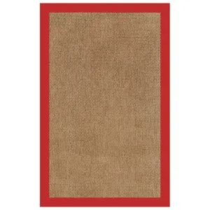 Islamorada-Basketweave Canvas Jockey Red Rectangle Rug - 8\' x 8\'