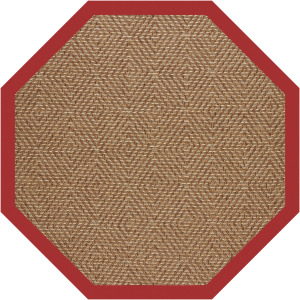 Islamorada-Diamond Canvas Jockey Red Octagon Rug