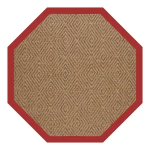 Islamorada-Diamond Canvas Jockey Red Octagon Rug
