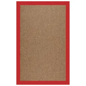 Islamorada-Diamond Canvas Jockey Red Rectangle Rug - 7\'9\" x 10\'9\"