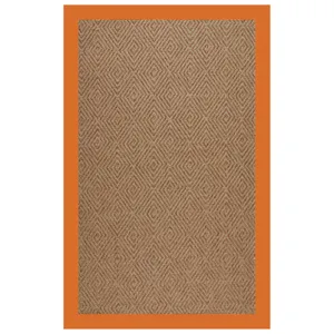 Islamorada-Diamond Canvas Tangerine Rectangle Rug - 6\' x 6\'