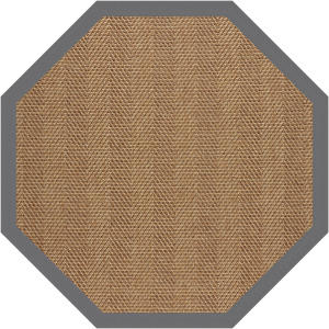 Islamorada-Herringbone Canvas Charcoal Octagon Rug