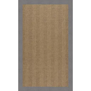 Islamorada-Herringbone Canvas Slate Rectangle Rug - 9\' x 12\'