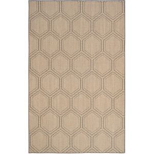 Reed Sand Black Rectangle Rug