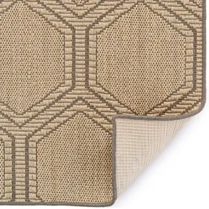Reed Sand Black Runner Rug - 2\'6\" x 12\'6\"