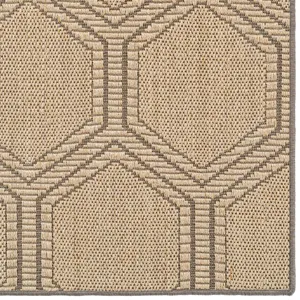 Reed Sand Black Runner Rug - 2\'6\" x 12\'6\"