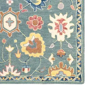 Avanti-Mahal Teal Rectangle Rug - 3\'6\" x 5\'6\"