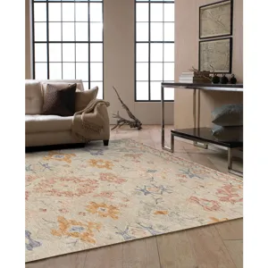 Avanti-Oushak Natural Multi Rectangle Rug - 7\'9\" x 10\'9\"