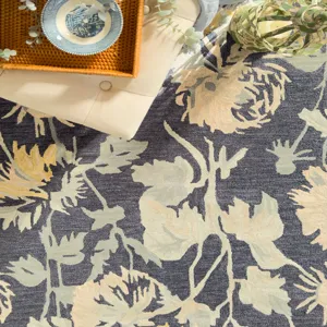 Avanti-Floral Nouveau Blue Multi Rectangle Rug - 7\'9\" x 10\'9\"
