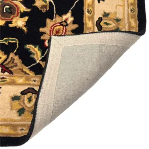 Persia-Keshan Black Ivory Rectangle Rug - 2\'6\" x 8\'6\"
