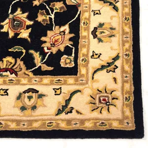 Persia-Keshan Black Ivory Rectangle Rug - 2\'6\" x 8\'6\"