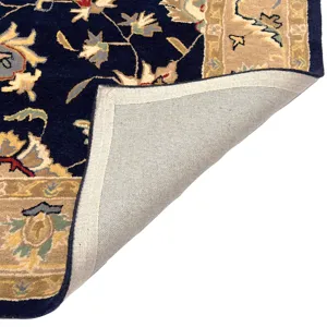Persia-Keshan Navy Taupe Rectangle Rug - 10\' x 14\'