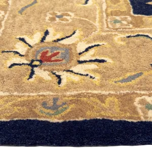 Persia-Keshan Navy Taupe Rectangle Rug - 10\' x 14\'