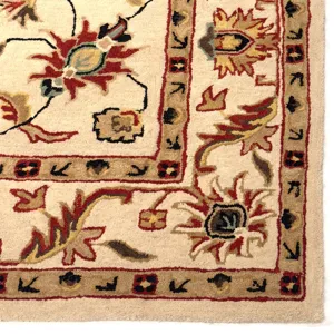 Persia-Keshan Ivory Rectangle Rug - 2\'6\" x 8\'6\"