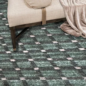 Tattersall Jade Rectangle Rug - 9\' x 12\'