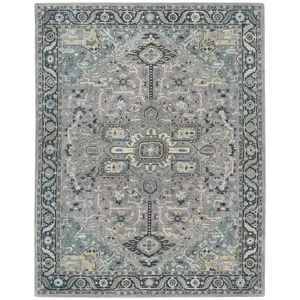 Izmir-Serapi Grey Blue Rectangle Rug - 9\'6\" x 13\'6\"