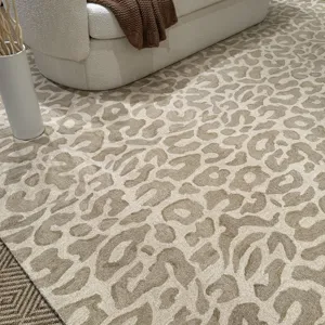 Serengeti-Leopard Natural Rectangle Rug - 5\' x 8\'