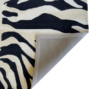 Serengeti-Zebra Black Rectangle Rug - 2\'6\" x 8\'6\"